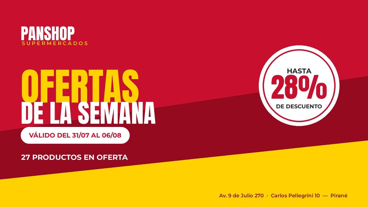 Ofertas de la semana en Panshop, hasta 28% de descuento
