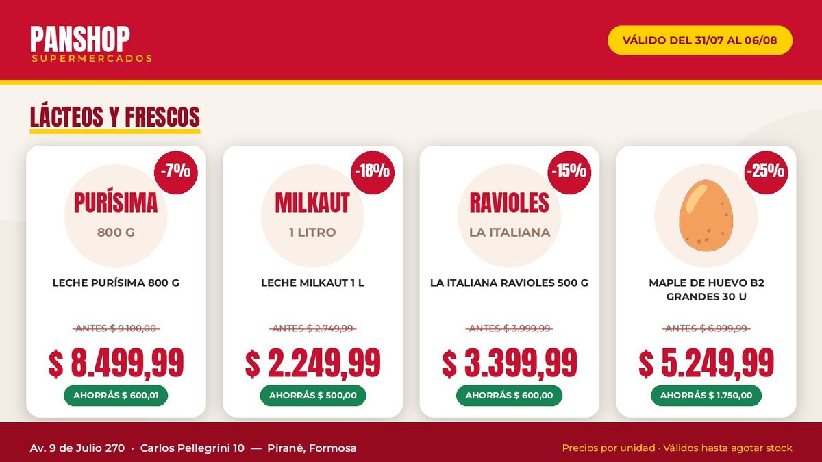Ofertas de lácteos y frescos