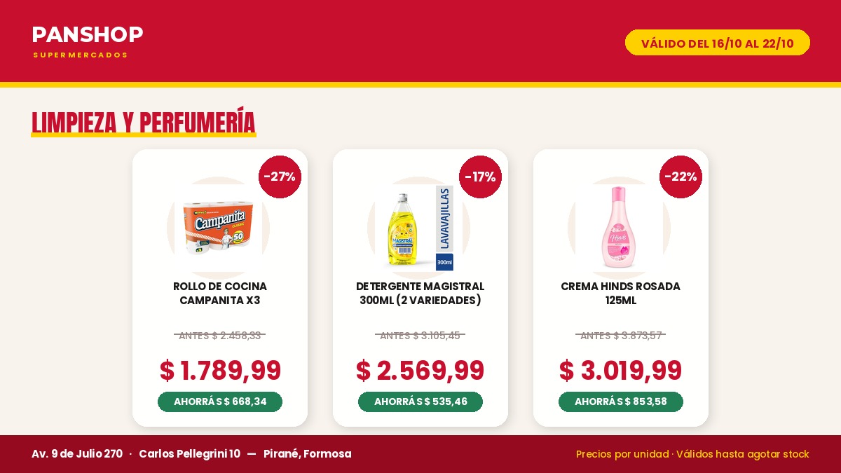 Ofertas de congelados y bebidas