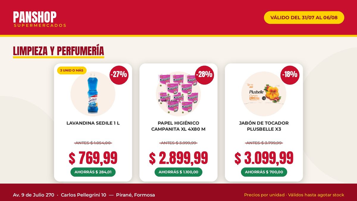 Ofertas de limpieza y perfumería