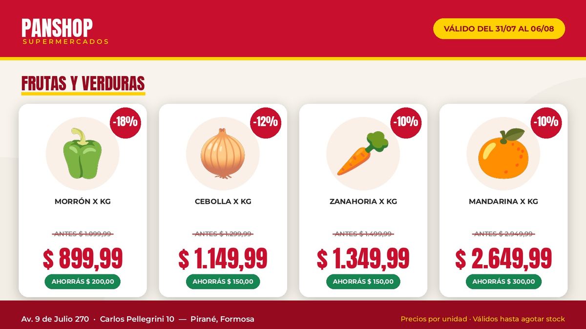 Ofertas de frutas y verduras
